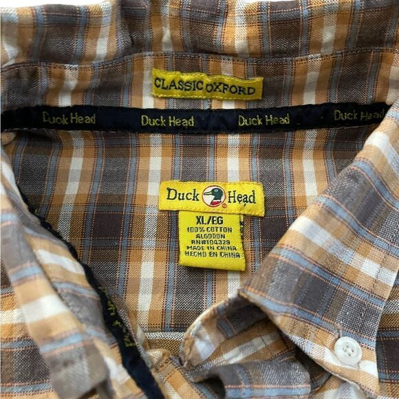 DUCK HEAD Classic Oxford Button Down Plaid Shirt Size XL - Picture 4 of 6